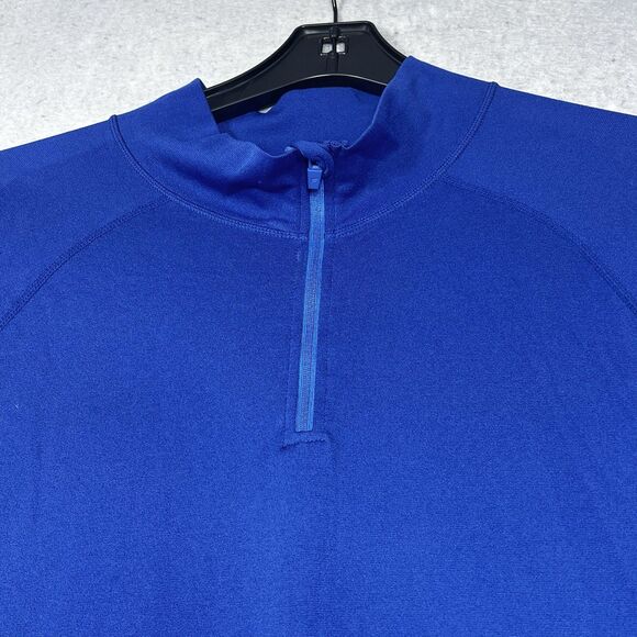 Fabletics Top Mens L Blue Pullover Training Day 1/4 Zip Pullover Long Sleeve - Picture 2 of 11